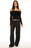 Devotion Black Eyelet Straight Leg Pants