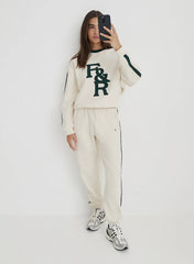 Cream 4th Branded Contrast Trim Jogger Sloane