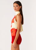 Felicity Halter Top Scarlet Floral
