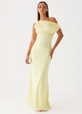 Heart Of Glass Satin Maxi Dress Yellow