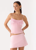 Siren Beaded Sequin Top Pink