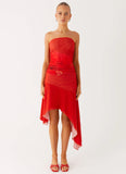 Think About It Midi Dress Fire Red