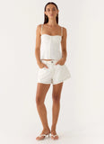 Owen A Line Denim Shorts White