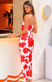 Renesmee Red Anemone Floral Print Maxi Dress