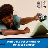 LEGO City Rides Police Truck Building Toy for Kids Pretend Play Set for Boys Girls Ages 5 with Police Officer Junior Minifigure Gift Idea for Birthdays 60481