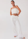Shake It Off Feather Pants Snow