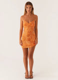 Vietta Sequin Cami Micro Mini Dress Orange