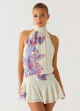 Willow Chiffon Mini Dress Violet Blossom
