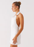 Love Line Halter Mini Dress White