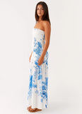 Rebecca Maxi Dress Blue Floral Print