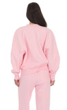 Lucy Oversized Cropped Crewneck in Pink
