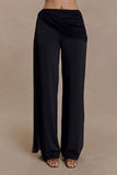 Aspyn Slinky Gathered Wide Leg Pants Black