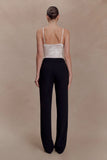 Maude Crepe Straight Leg Pants Black