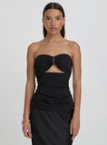 Black Bandeau Cut Out Detail Top