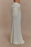 Irene Gathered Knit Maxi Skirt Ivory