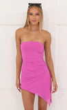 Mesh Strapless Dress in Pink