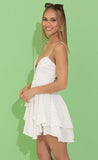 Striped Flare Dress in White