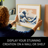 LEGO Art Hokusai The Great Wave Framed Japanese Wall Art Building Set Unique Wall Decor for Home Room or Office Fun Activity for Adults Ages 18 Gift for Men and Women 31208