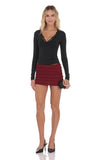 Ruffle Lace Tank Skirt in Burgundy