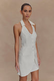 Ruth Cotton Halter Mini Dress Ivory