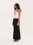 White Cut Out Gold Hardware Bandeau Top