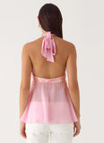 Put It Straight Beaded Sequin Top Baby Pink