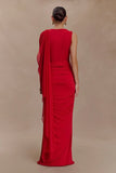 Amandine Ruched Slinky Maxi Dress Ruby