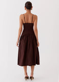 Yvette Corset Midi Dress Chocolate