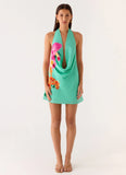 Halia Cowl Mini Dress Jungle Bloom