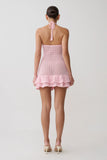 Carrisa Crochet Knit Mini Dress Baby Pink