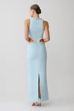 Nicole Embellished Cut Out Maxi Dress Pale Blue