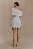 Luxie Lace Knit Mini Dress Ivory