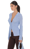 Textured Ribbed Top in Blue
