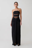Paulina Cut Out Strapless Maxi Dress Black