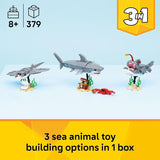 LEGO Creator Fierce Shark with a Treasure Chest Building Toy for Boys Girls Kids Build a Shark Fish or Manta Ray Animal Figure Bedroom or Shelf Decor for Ages 8 31381