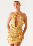 Xander Sequin Mini Dress Gold