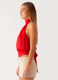 Willow Chiffon Top Red