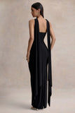 Sheila Black Bandeau Maxi Dress With Scarf Detail