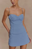 Jaime Spaghetti Strap Suiting Top Ocean Blue