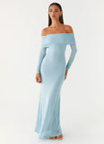 Cocoa Long Sleeve Maxi Dress Blue