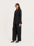 Black Tailored Straight Leg Trousers