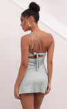 Glitter One Shoulder Dress in Light Blue