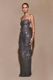 Roisin Diamante Maxi Dress Gunmetal