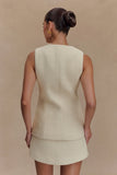 Camilla Boucle Sleeveless Vest Ivory