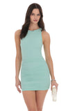 Shimmer Mesh Bodycon Dress in Turqouise