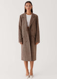 Since Way Back Longline Coat Brown