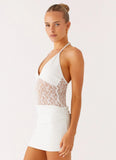 Enchant Lace Mini Dress Ivory