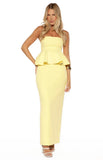 Olina Yellow Crepe Maxi Skirt