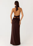 Ilaria Halter Maxi Dress Chocolate
