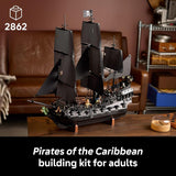LEGO Icons Captain Jack Sparrows Pirate Ship Building Set for Adults Ages 18 Room Decor for Office Bedroom or Shelf Collectible Black Pearl Ship for Pirates of The Caribbean Fans 10365
